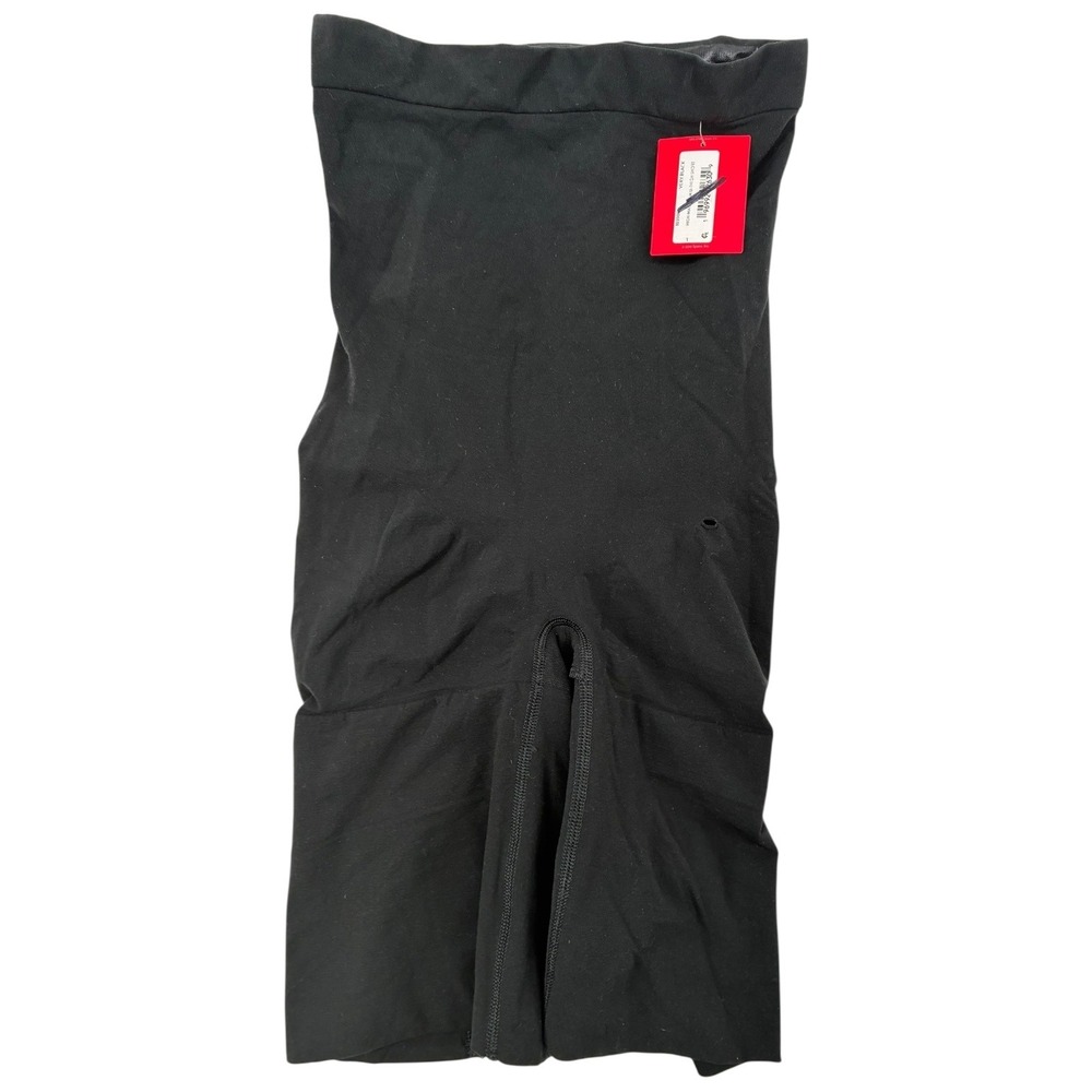 SPANX Power Series Shapewear Shorts Black Large Mid Thigh Tummy Control Flawed
